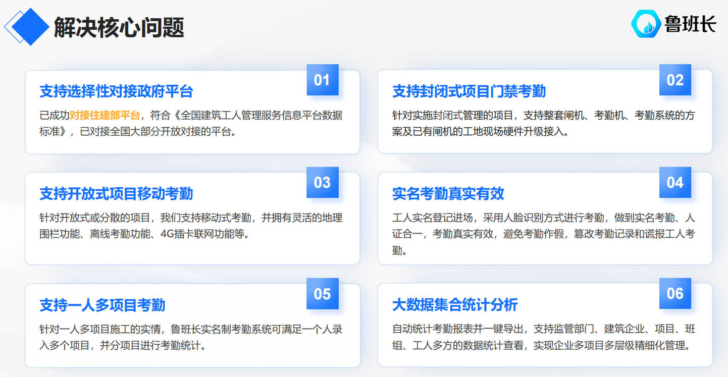 魯班長工地考勤系統功能